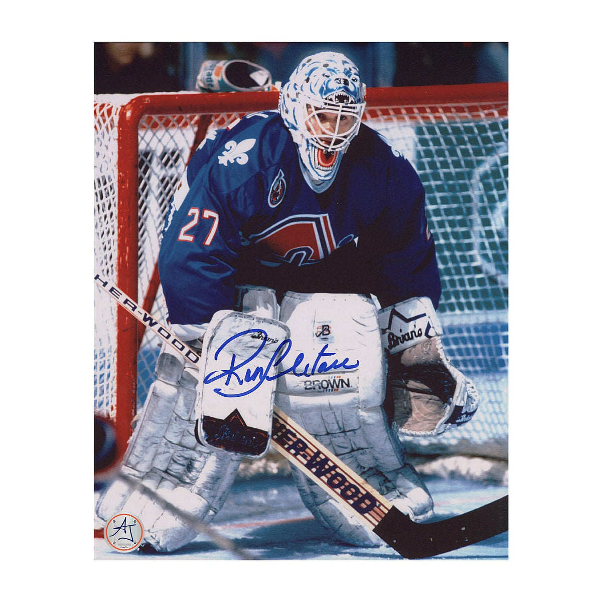 Ron Hextall Quebec Nordiques Autographed Goalie 8x10 Photo product image 1, provided for visual reference and product detail