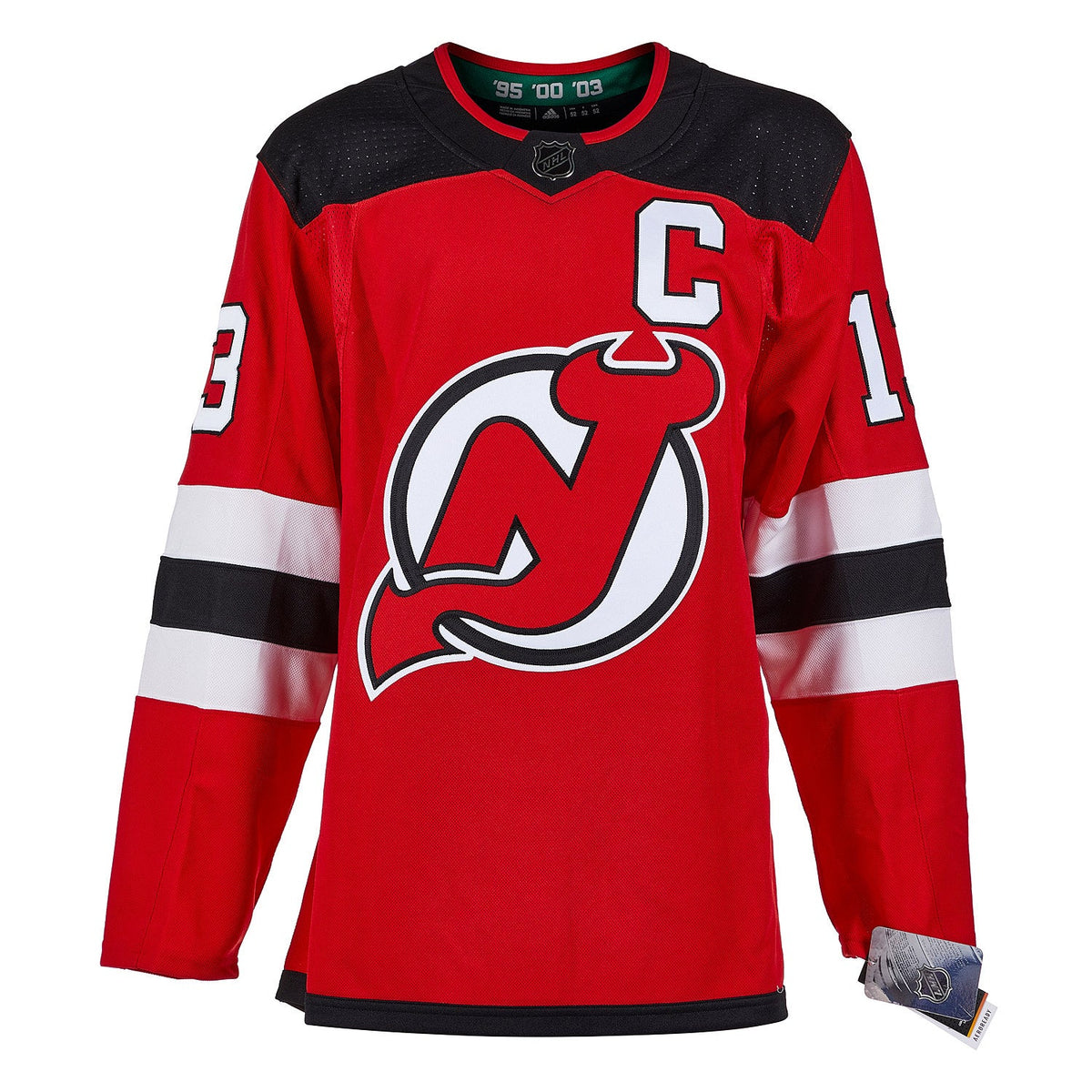Nico Hischier Autographed New Jersey Devils adidas Jersey product image 2, provided for visual reference and product detail