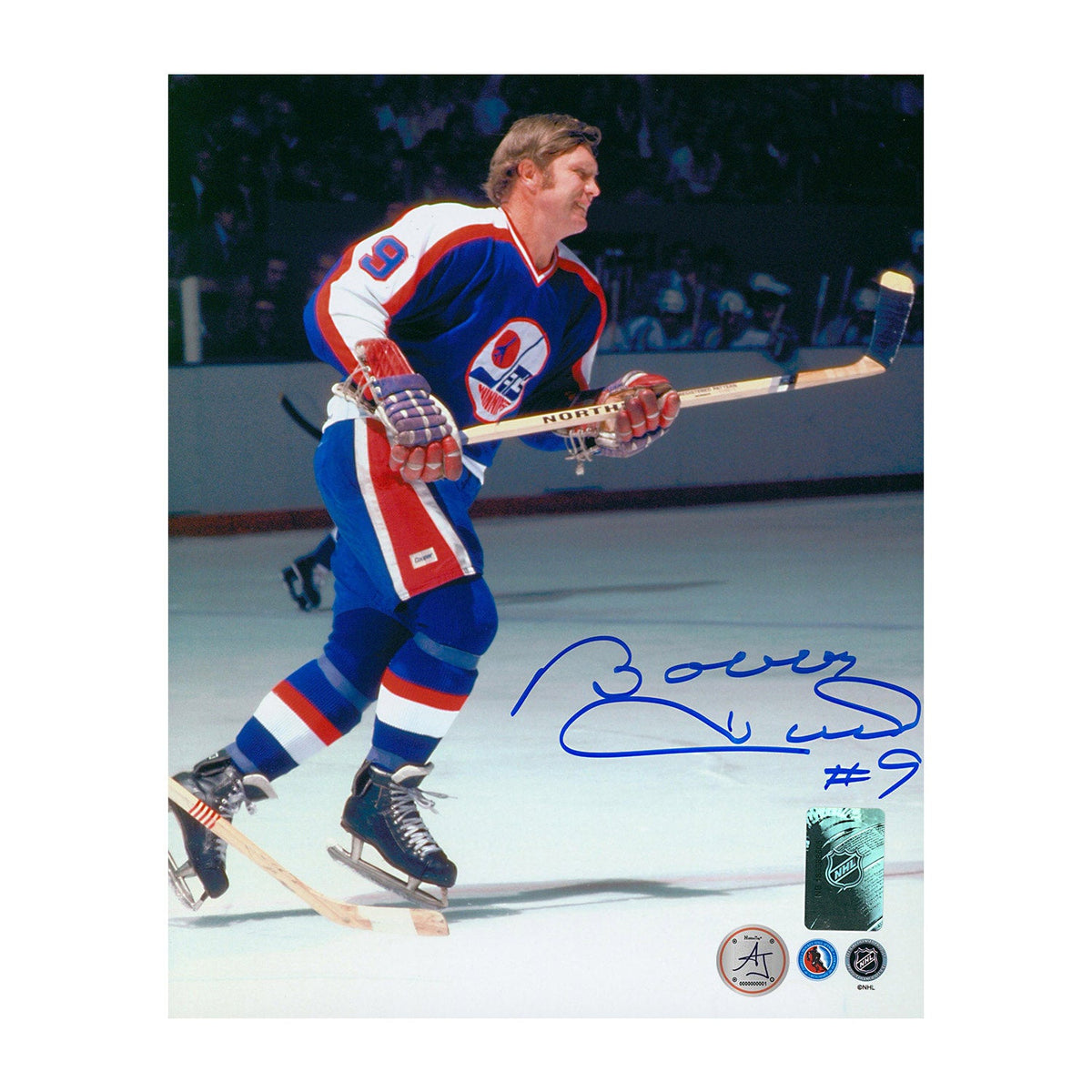 Bobby Hull Signed Winnipeg Jets Game Action 8x10 Photo product image 1, provided for visual reference and product detail