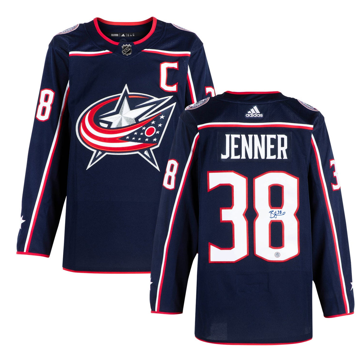 Boone Jenner Autographed Columbus Blue Jackets adidas Jersey product image 3, provided for visual reference and product