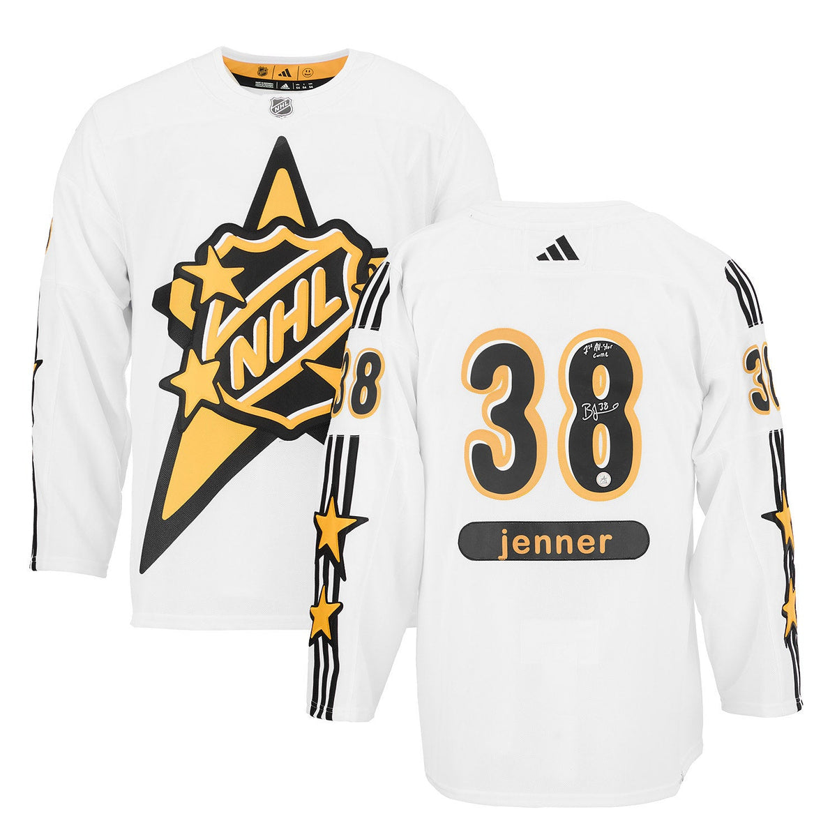 Boone Jenner Autographed 2024 NHL All-Star Game White adidas Jersey product image 3, provided for visual reference and