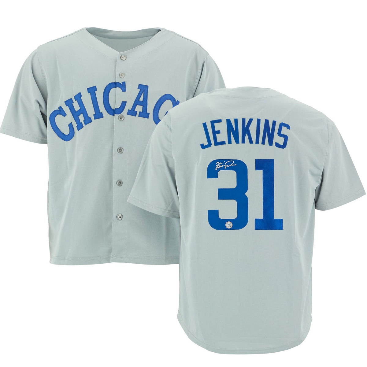 Fergie Jenkins Autographed Chicago City Design Grey Baseball Jersey product image 3, provided for visual reference and