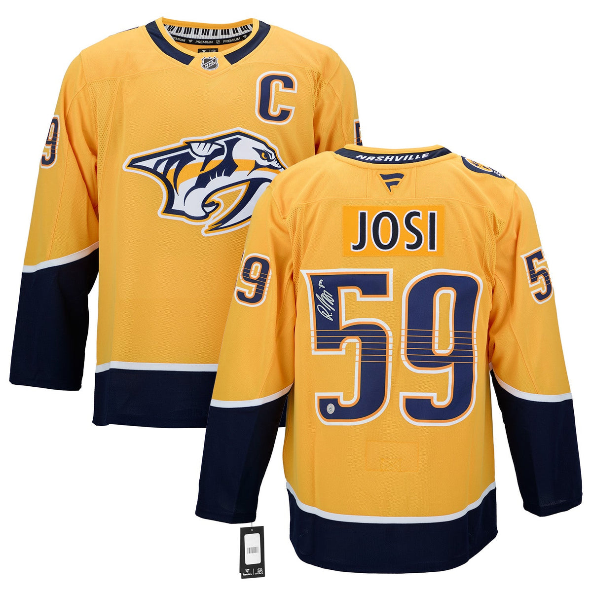 Roman Josi Autographed Nashville Predators Fanatics Premium Jersey product image 3, provided for visual reference and