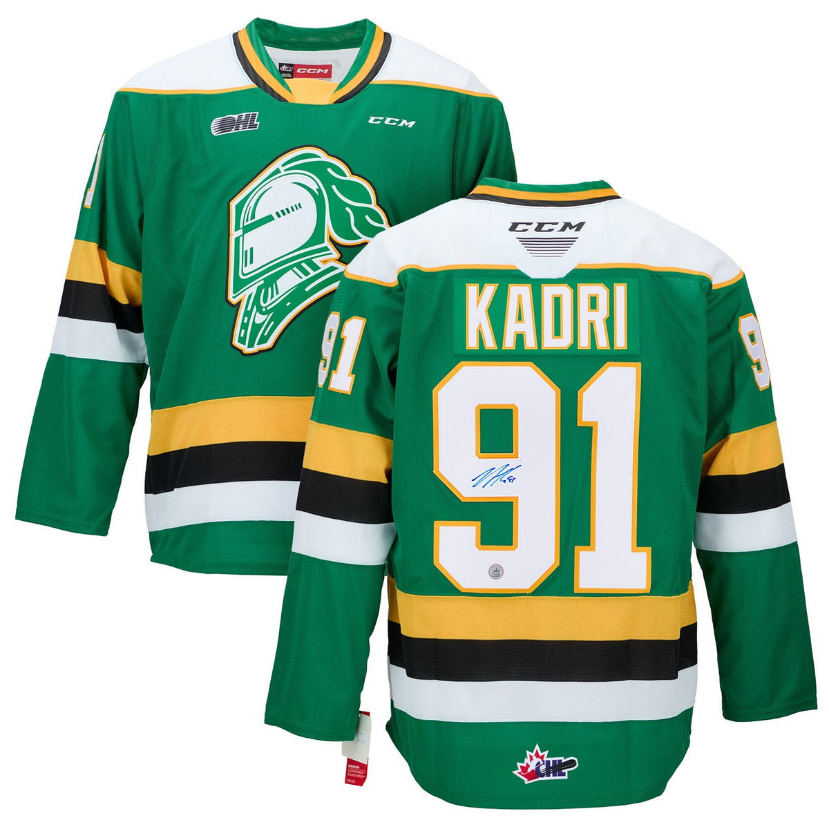 Nazem Kadri Autographed London Knights Replica CCM Hockey Jersey product image 3, provided for visual reference and product