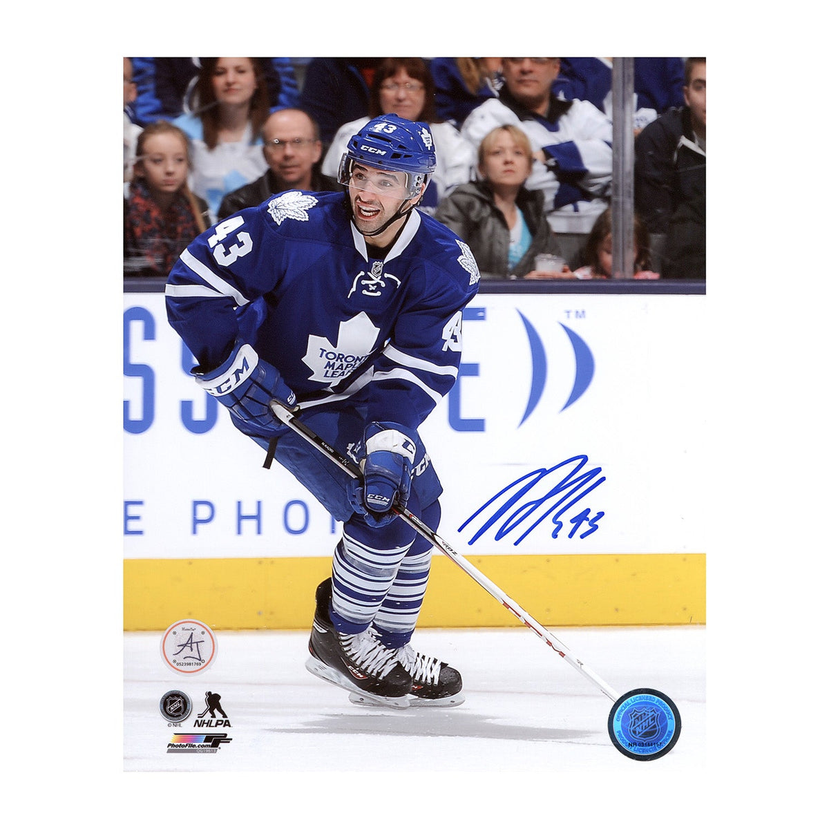 Nazem Kadri Autographed Toronto Maple Leafs Game Action 8x10 Photo product image 1, provided for visual reference and