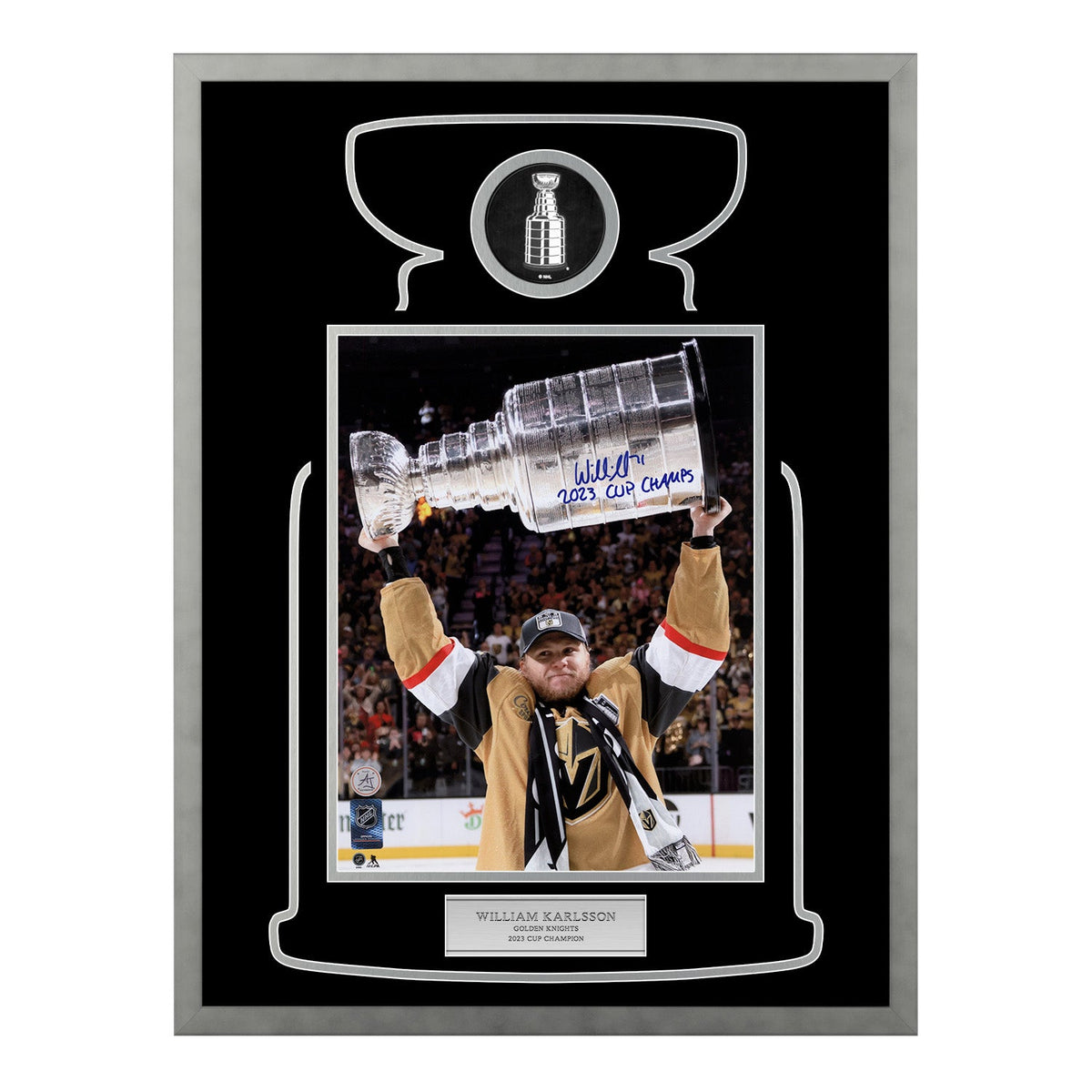 William Karlsson Signed & Inscribed Golden Knights Cup Champion 23x27 Frame #/23 product image 1, provided for visual