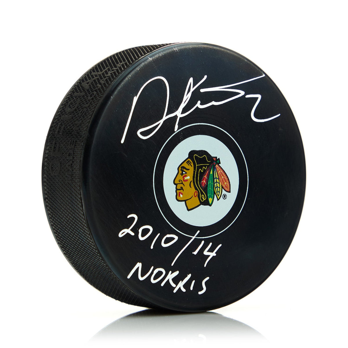 Duncan Keith Signed Chicago Blackhawks Hockey Puck with Norris 10/14 Note product image 1, provided for visual reference and