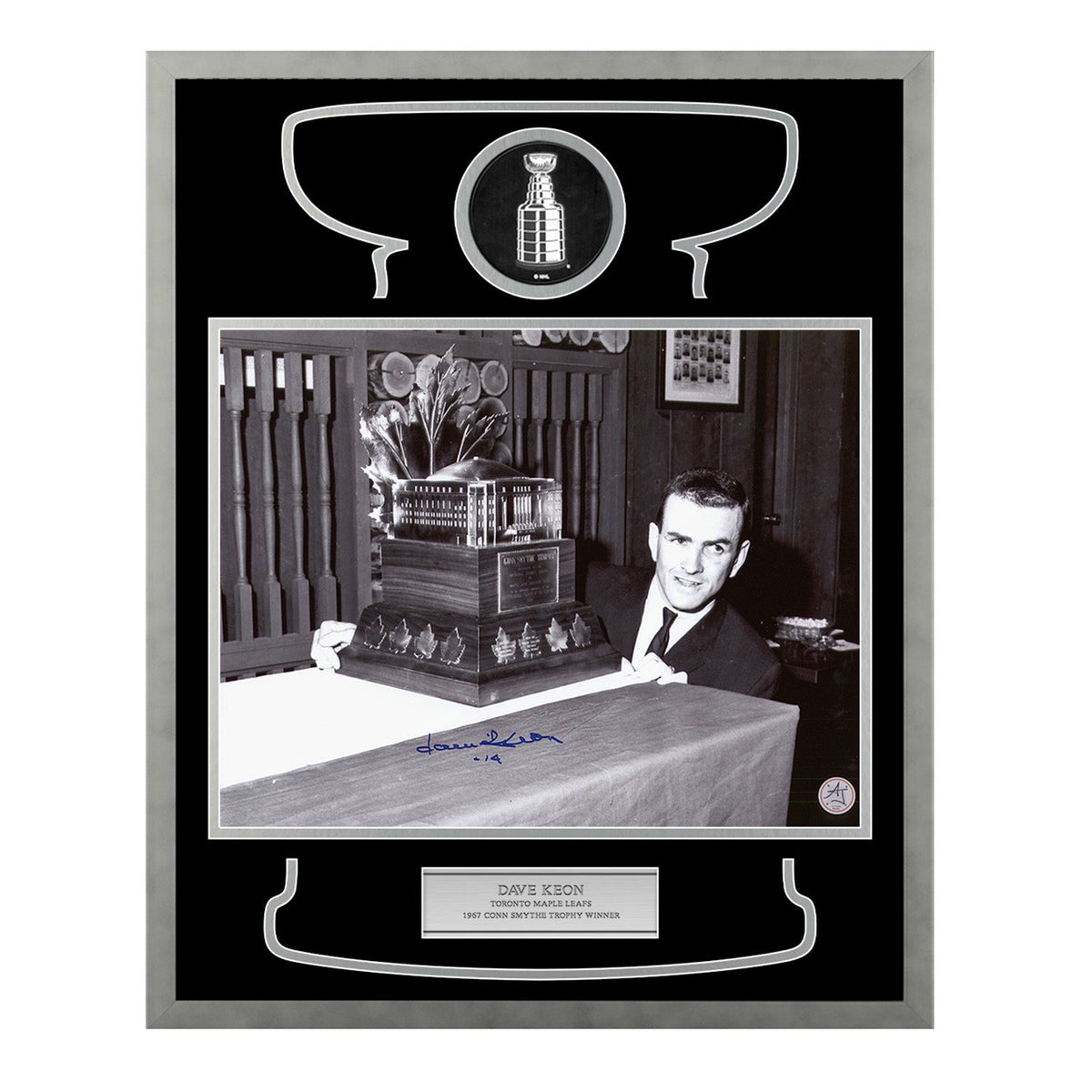 Dave Keon Autographed Toronto Maple Leafs Cup Champion 17x21 Frame product image 1, provided for visual reference and