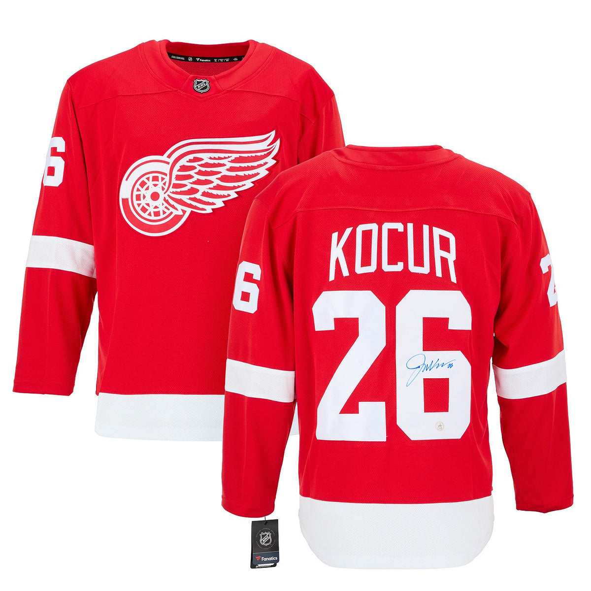 Joey Kocur Signed Detroit Red Wings Fanatics Breakaway Jersey product image 3, provided for visual reference and product