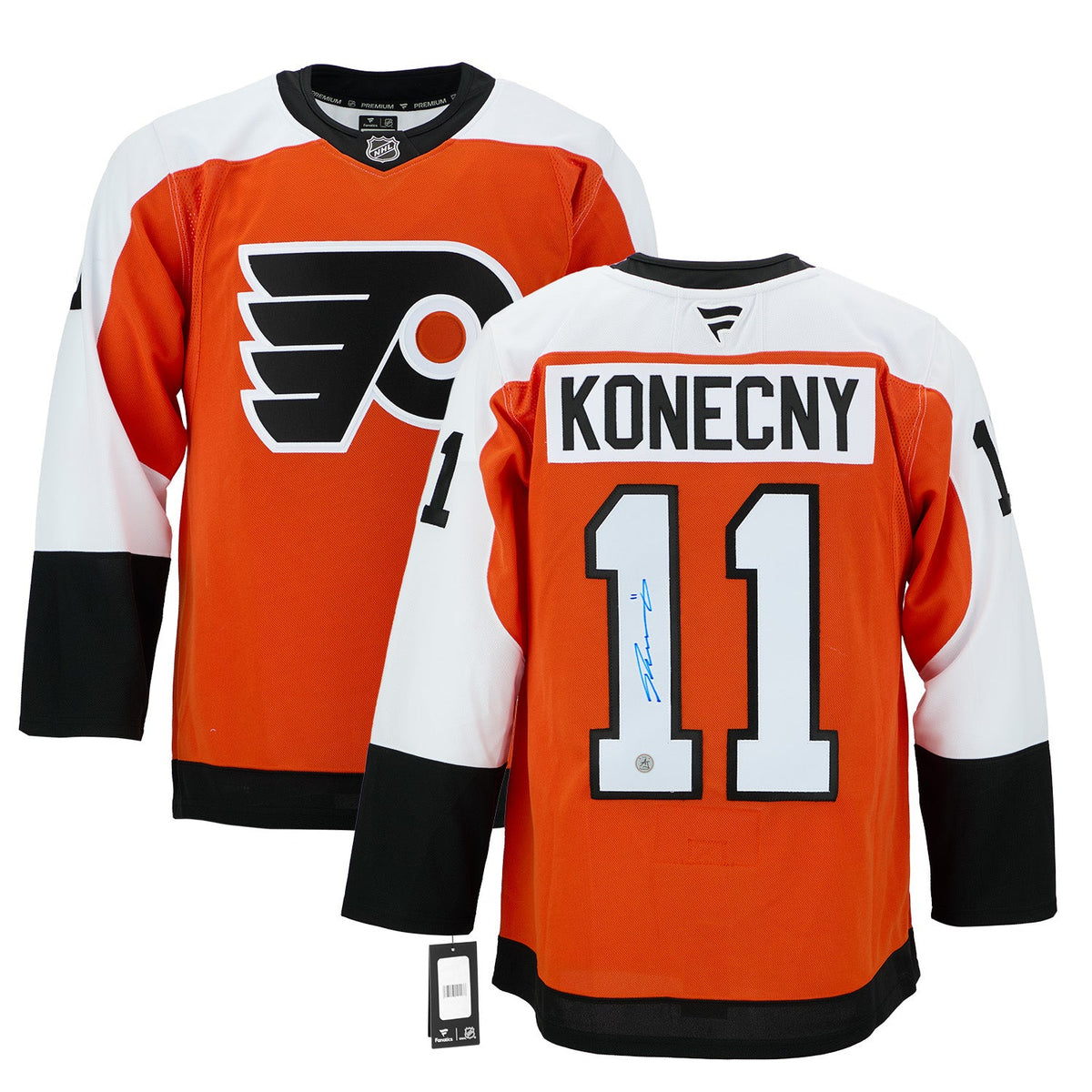 Travis Konecny Autographed Philadelphia Flyers Fanatics Premium Jersey product image 3, provided for visual reference and