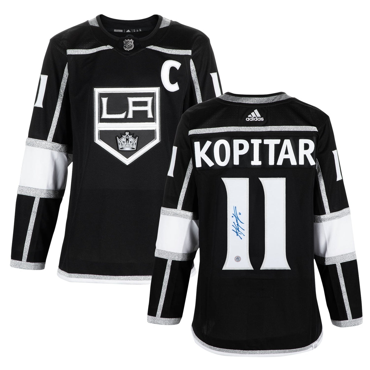 Anze Kopitar Autographed Los Angeles Kings Black adidas Jersey product image 3, provided for visual reference and product
