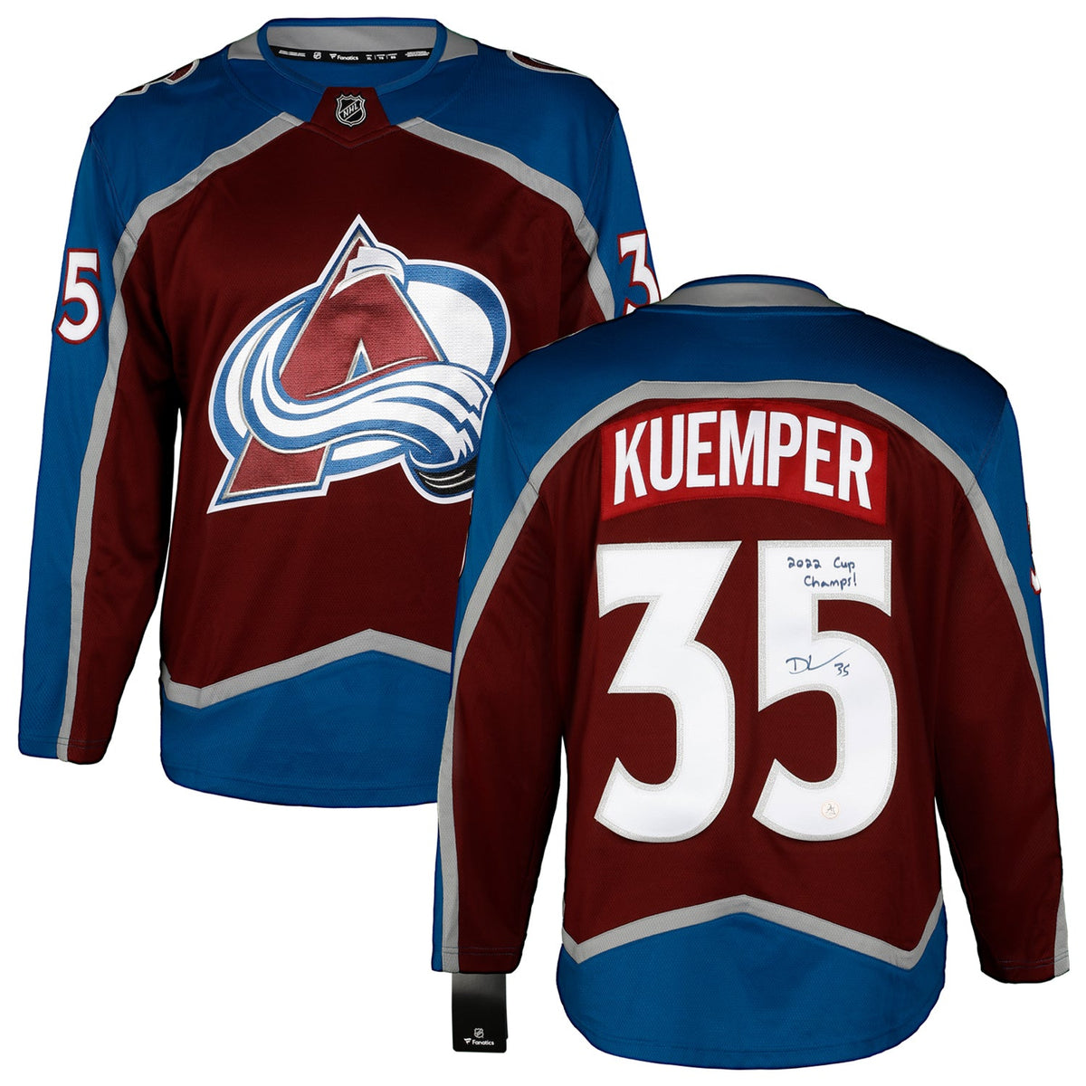 Darcy Kuemper Signed Colorado Avalanche Fanatics Breakaway Jersey with Cup Note product image 3, provided for visual