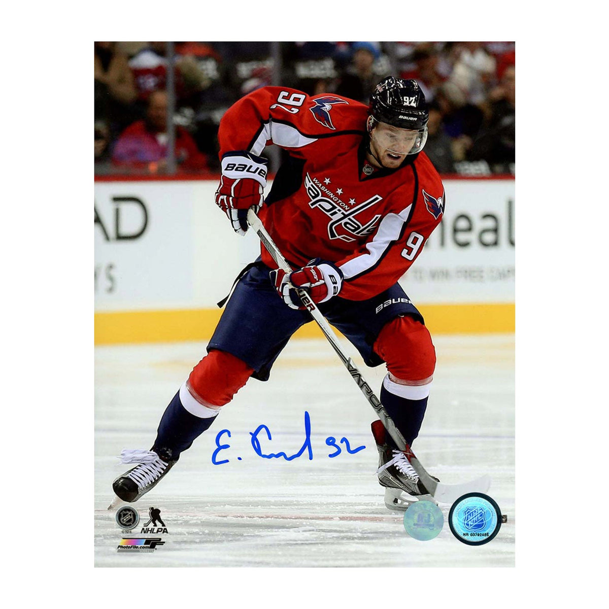 Evgeny Kuznetsov Autographed Washington Capitals Game Action 8x10 Photo product image 1, provided for visual reference and