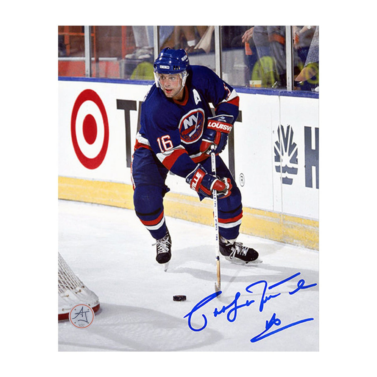 Pat LaFontaine Autographed New York Islanders Game Action 8x10 Photo product image 1, provided for visual reference and