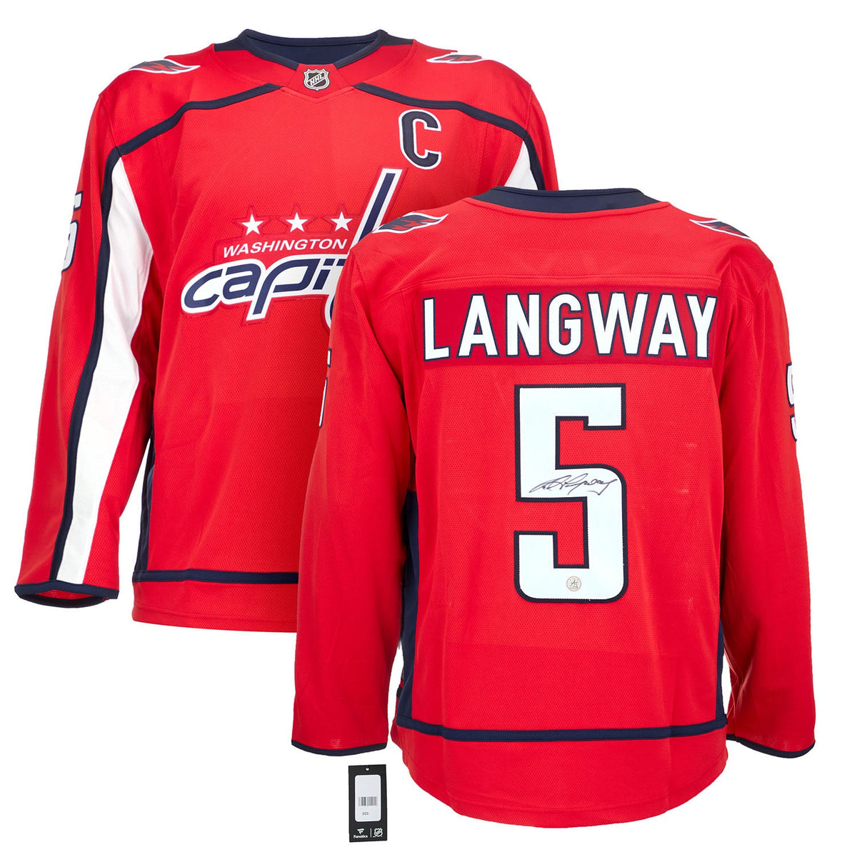 Rod Langway Signed Washington Capitals Fanatics Breakaway Jersey product image 3, provided for visual reference and product