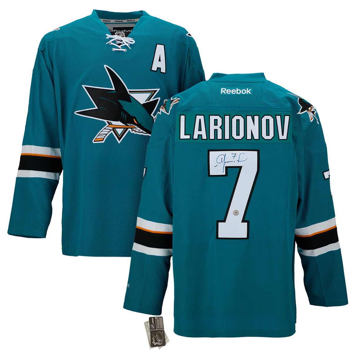 Igor Larionov Autographed San Jose Sharks Vintage Reebok Jersey product image 3, provided for visual reference and product