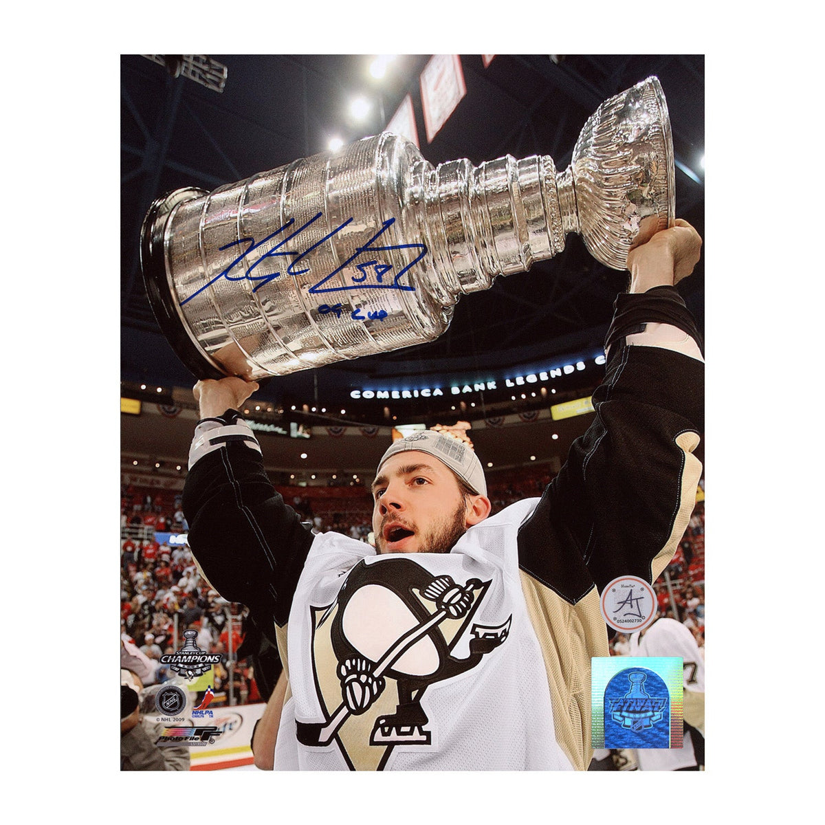 Kris Letang Signed & Inscribed Pittsburgh Penguins 2009 Stanley Cup 8x10 Photo product image 1, provided for visual