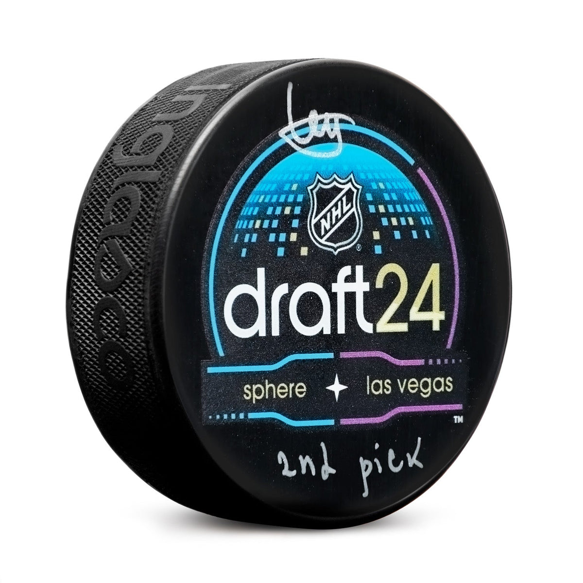 Artyom Levshunov Signed 2024 NHL Entry Draft Puck with 2nd Pick Note product image 1, provided for visual reference and