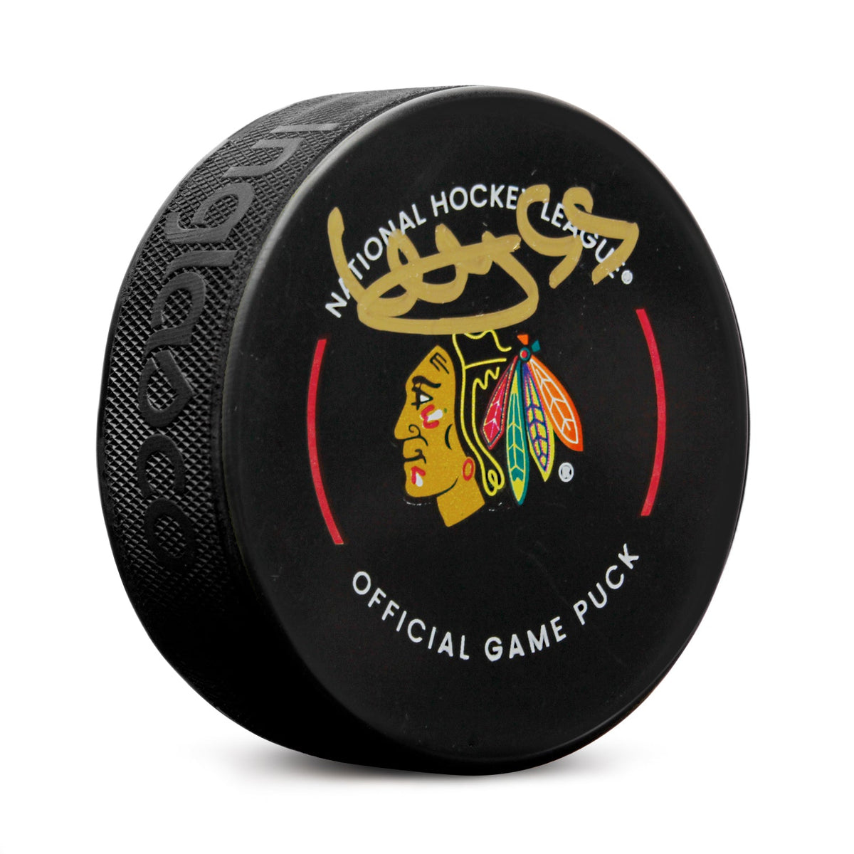 Artyom Levshunov Signed Chicago Blackhawks Official Game Puck product image 1, provided for visual reference and product