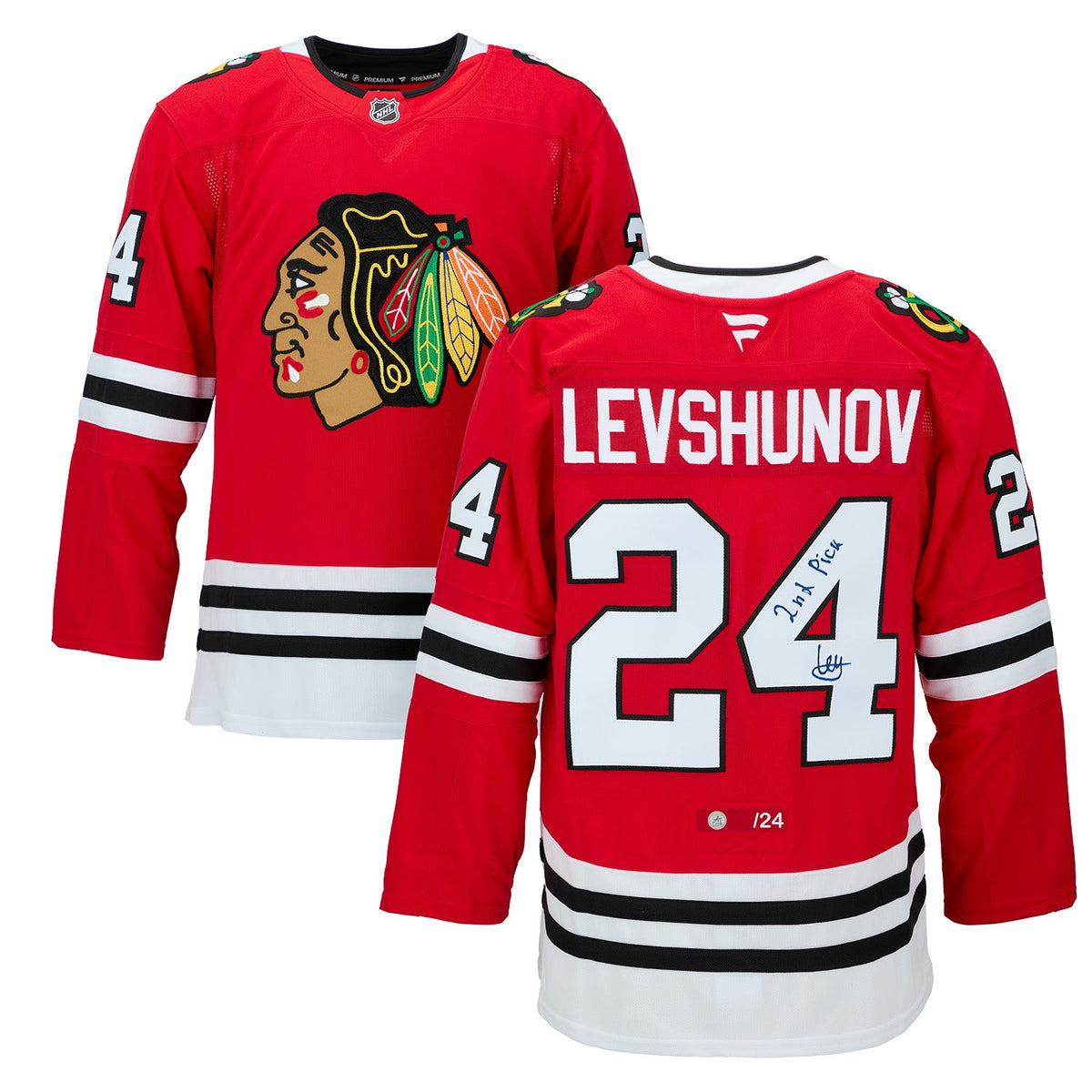 Artyom Levshunov Chicago Blackhawks Signed Draft Day Fanatics Jersey #/24 product image 3, provided for visual reference and