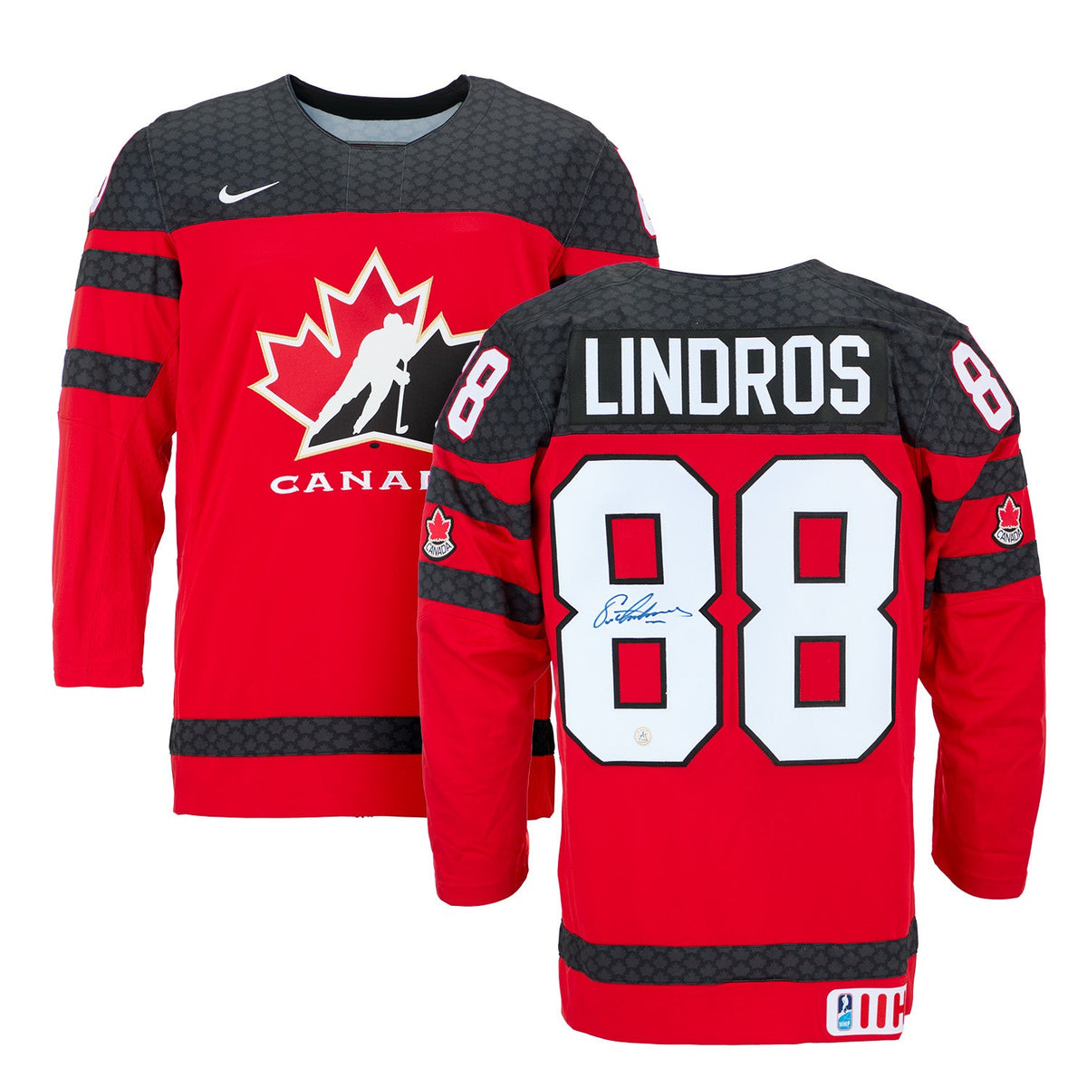 Eric Lindros Autographed Team Canada Red Nike Hockey Jersey product image 3, provided for visual reference and product