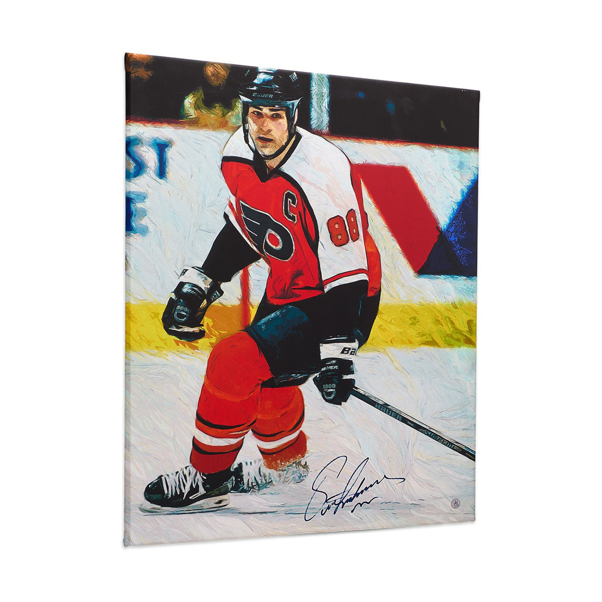 Eric Lindros Signed Philadelphia Hockey Player Portrait 26x32 Art Canvas product image 1, provided for visual reference and