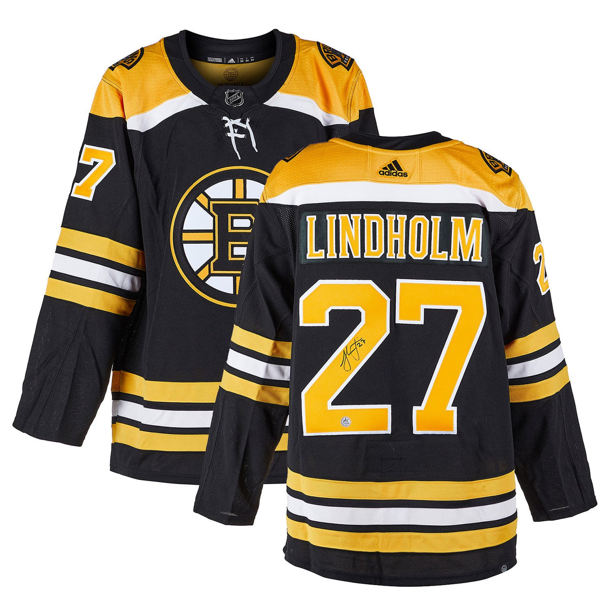 Hampus Lindholm Autographed Boston Bruins adidas Jersey product image 2, provided for visual reference and product detail
