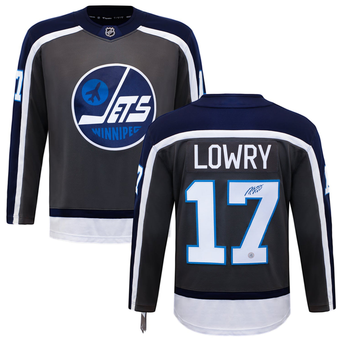 Adam Lowry Signed Winnipeg Jets Special Edition Fanatics Breakaway Jersey product image 3, provided for visual reference and