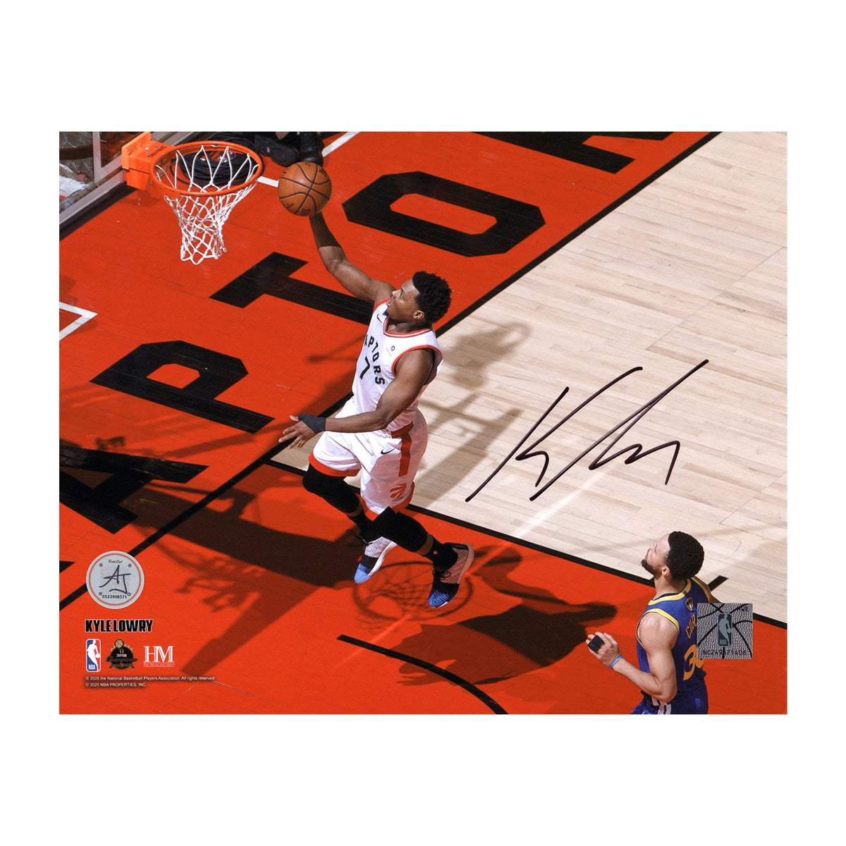Kyle Lowry Autographed Toronto Raptors Aerial View 8x10 Photo product image 1, provided for visual reference and product