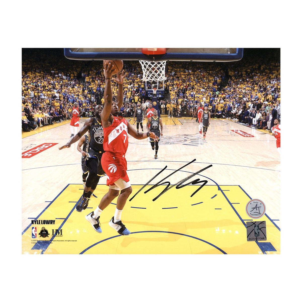Kyle Lowry Signed Toronto Raptors Rebound 8x10 Photo product image 1, provided for visual reference and product detail review