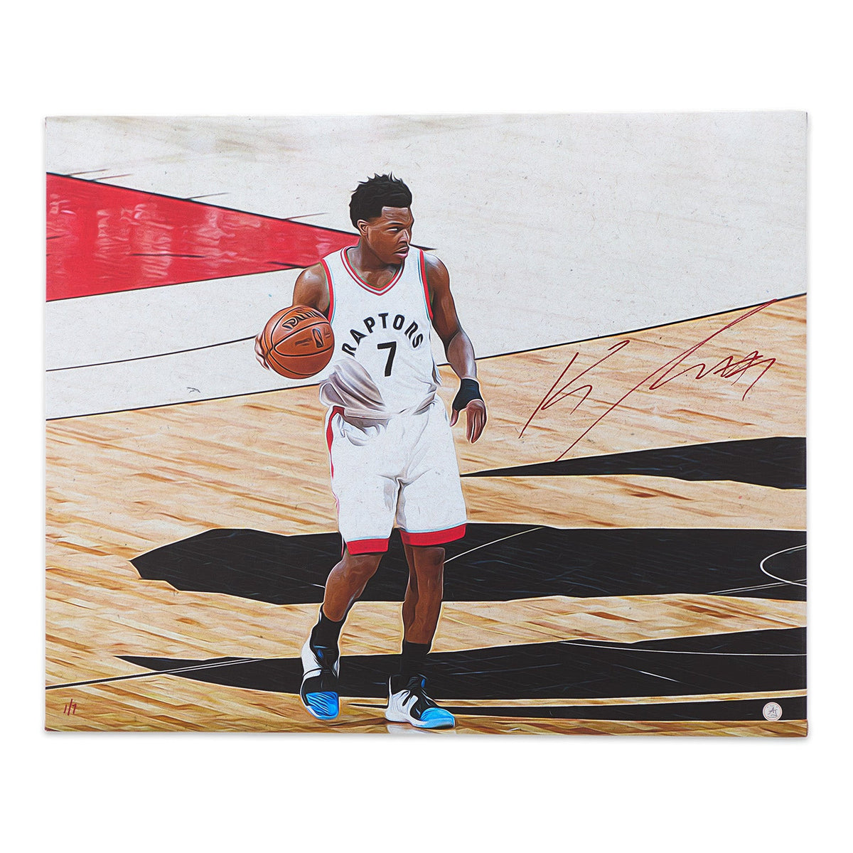 Kyle Lowry Autographed Toronto Basketball Portrait 26x32 Art Canvas #1/7 product image 1, provided for visual reference and