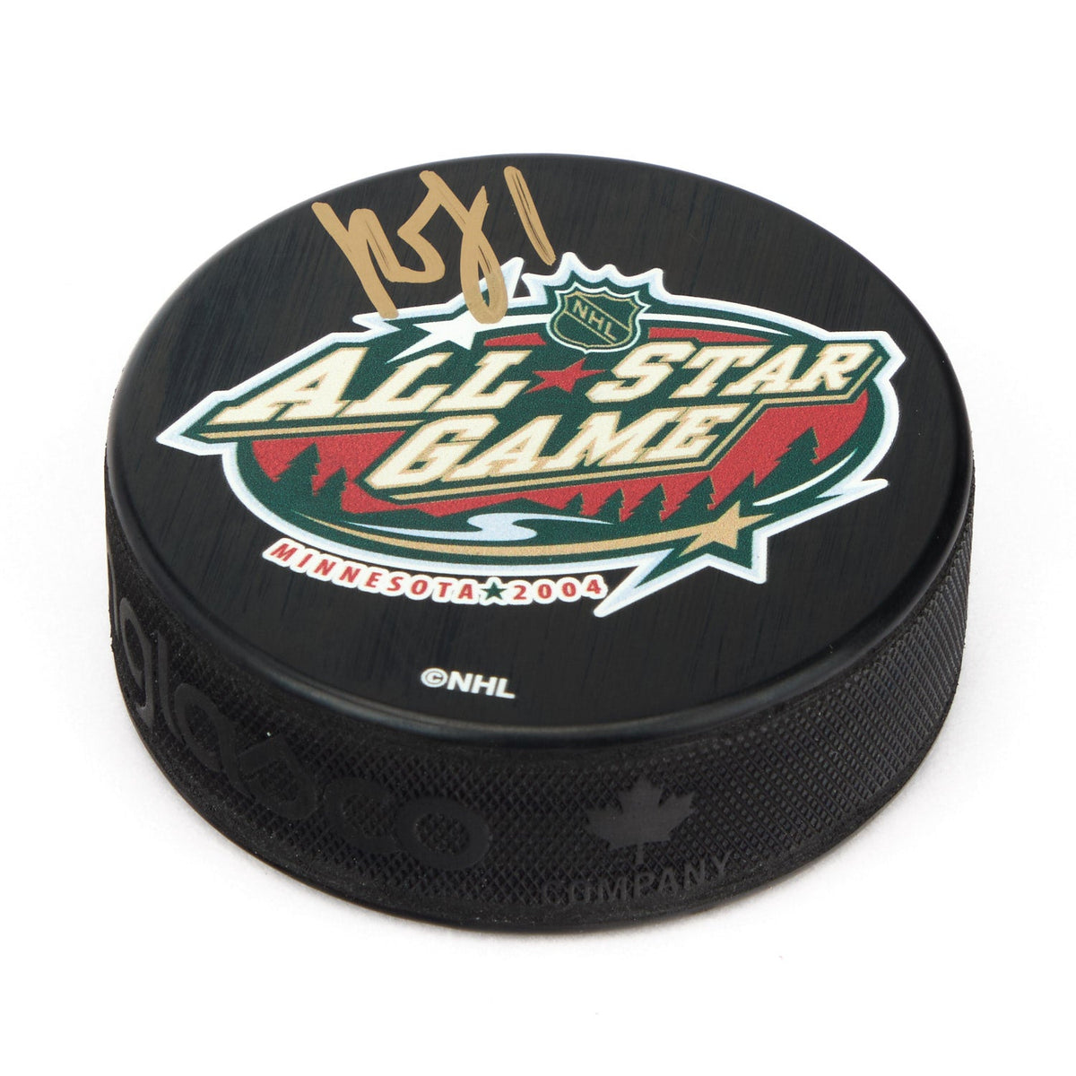 Roberto Luongo Signed 2004 NHL All-Star Game Hockey Puck product image 1, provided for visual reference and product detail
