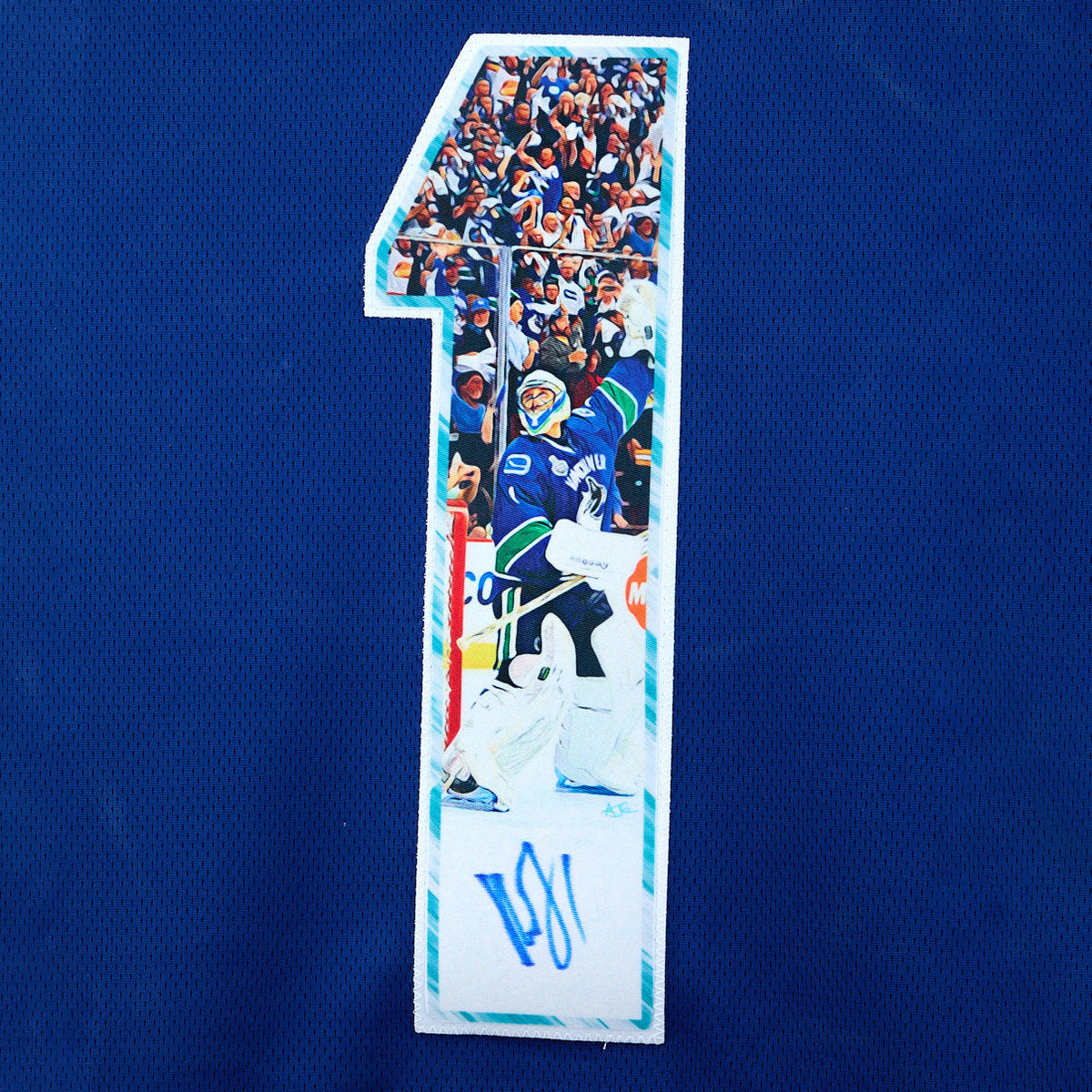 Roberto Luongo Signed Vancouver Canucks Cup Game 5 Victory Art Jersey #4/20 product image 3, provided for visual reference
