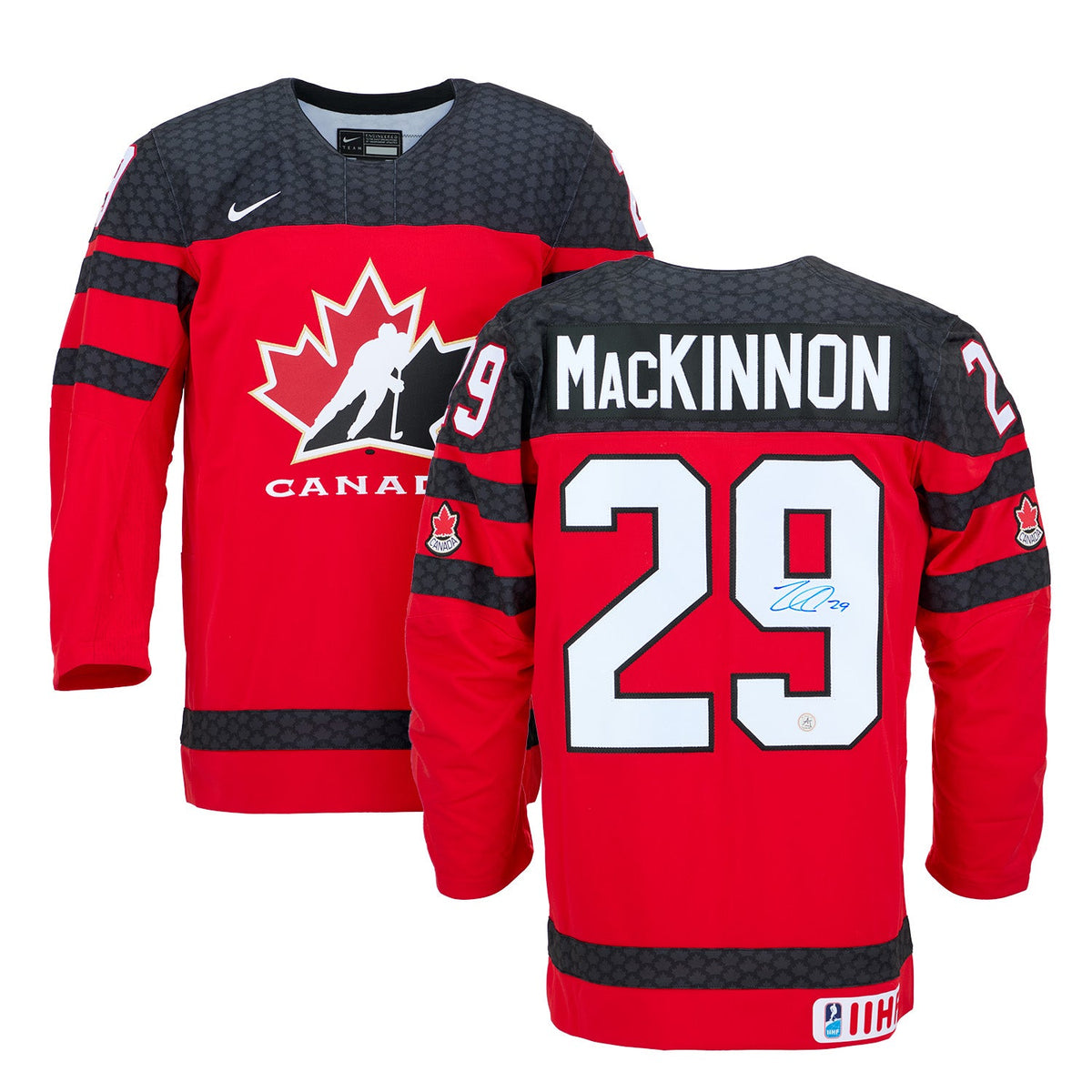 Nathan Mackinnon Autographed Team Canada Red Nike Hockey Jersey product image 3, provided for visual reference and product