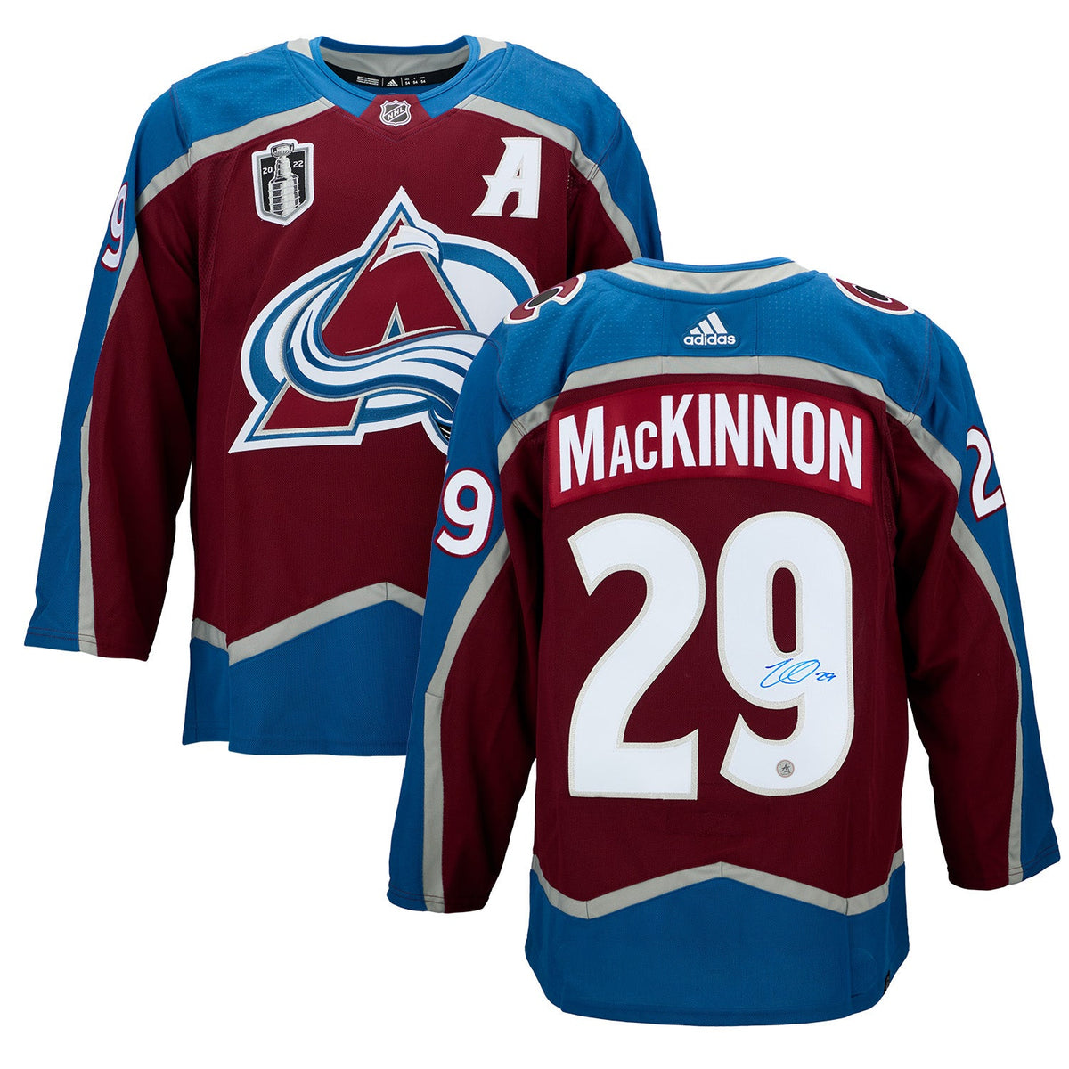 Nathan Mackinnon Colorado Avalanche Signed 2022 Stanley Cup adidas Jersey product image 3, provided for visual reference and