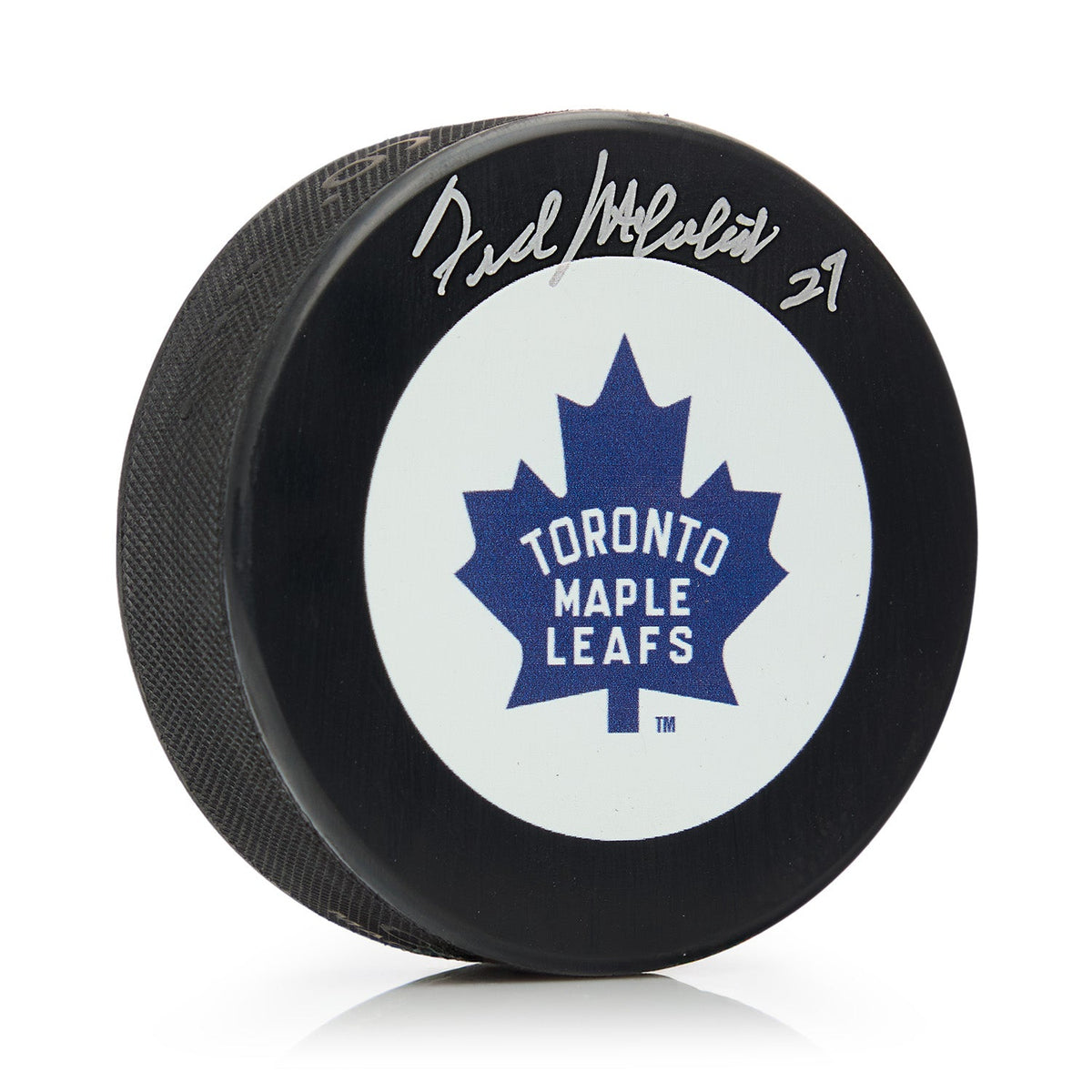 Frank Mahovlich Autographed Toronto Maple Leafs Retro Logo Puck product image 1, provided for visual reference and product