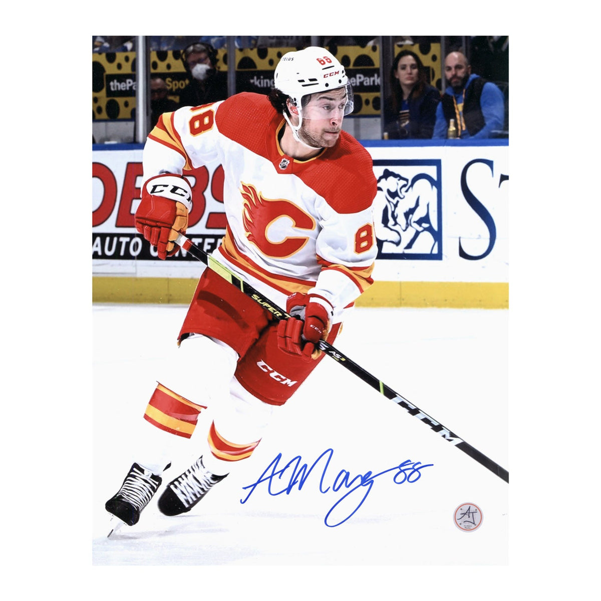 Andrew Mangiapane Signed Calgary Flames Game Action 11x14 Photo product image 1, provided for visual reference and product