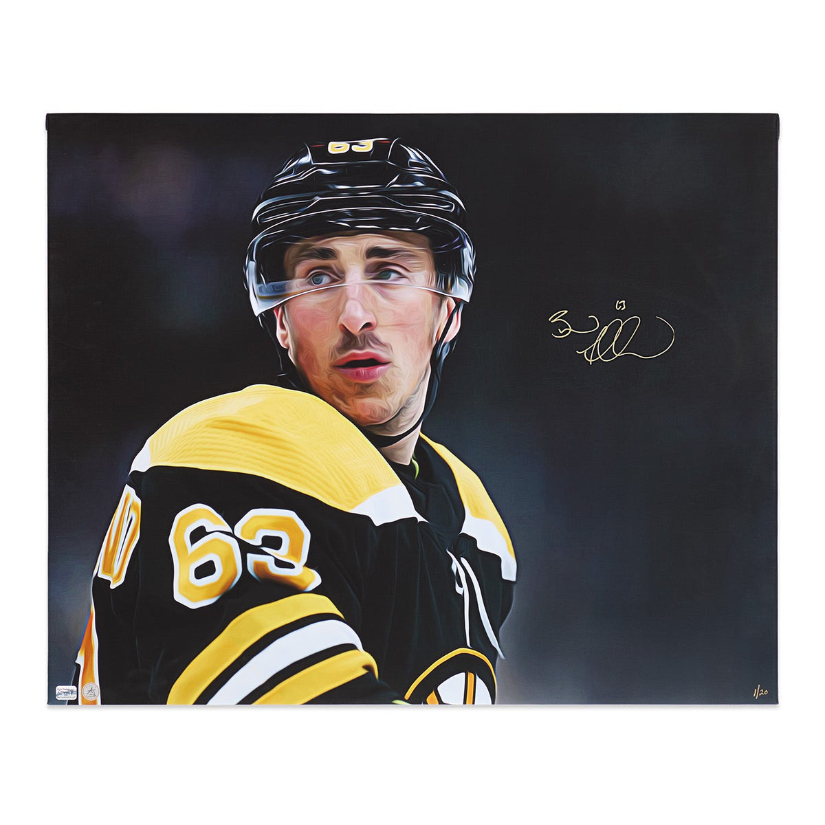 Brad Marchand Signed Boston Hockey Player Portrait 26x32 Art Canvas #1/20 product image 1, provided for visual reference and
