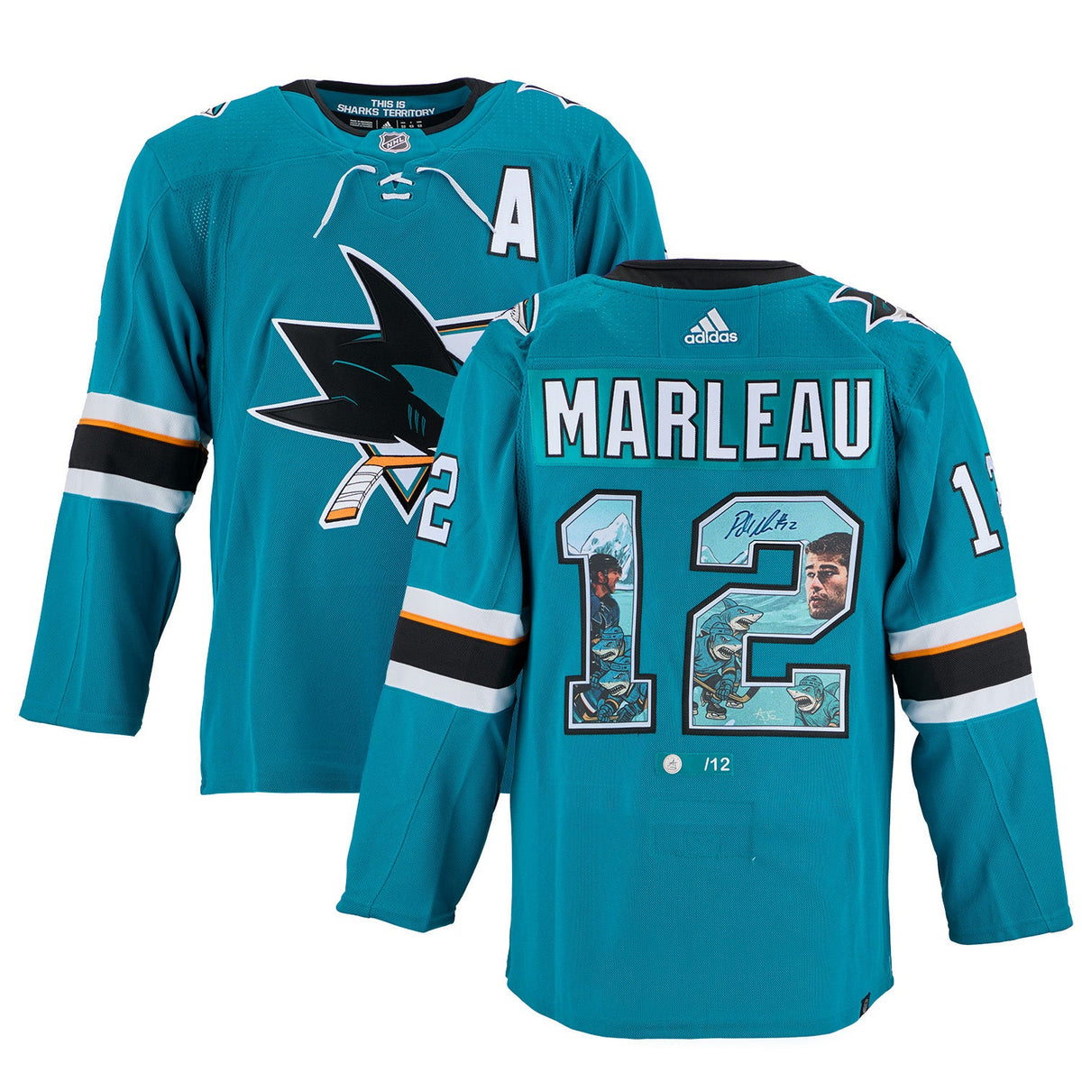 Patrick Marleau Signed San Jose Sharks Comic Book Art Jersey #/12 product image 3, provided for visual reference and product