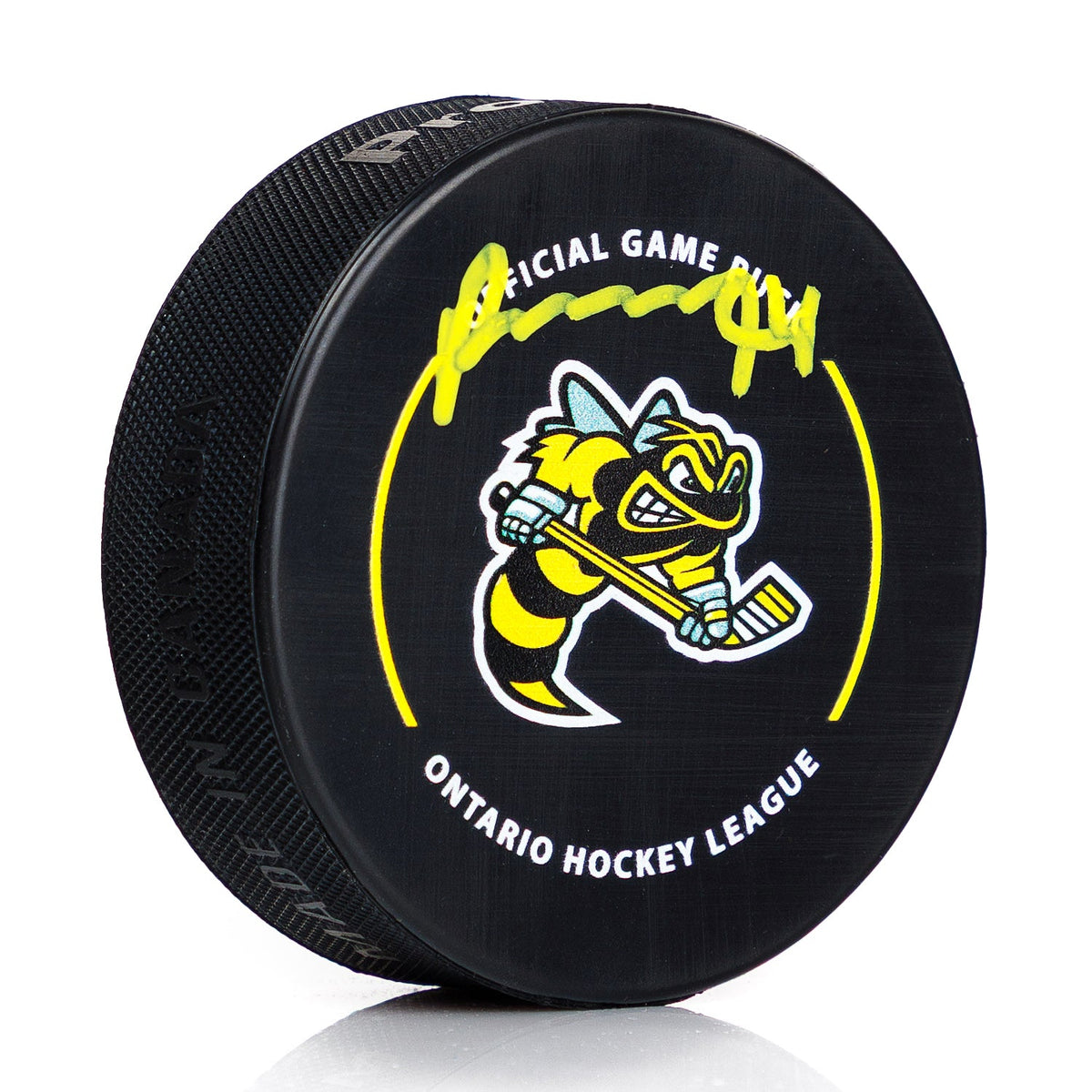 Porter Martone Signed Sarnia Sting Official CHL Game Puck product image 1, provided for visual reference and product detail