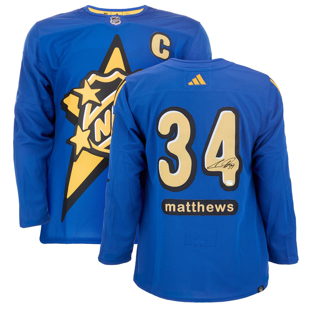 Auston Matthews Signed 2024 NHL All-Star Game Blue adidas Jersey product image 3, provided for visual reference and product