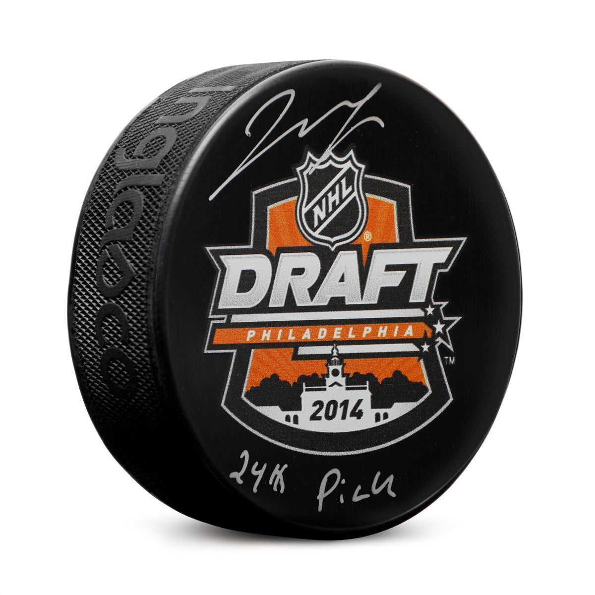 Jared McCann Signed 2014 NHL Entry Draft Puck with 24th Pick Note product image 1, provided for visual reference and product