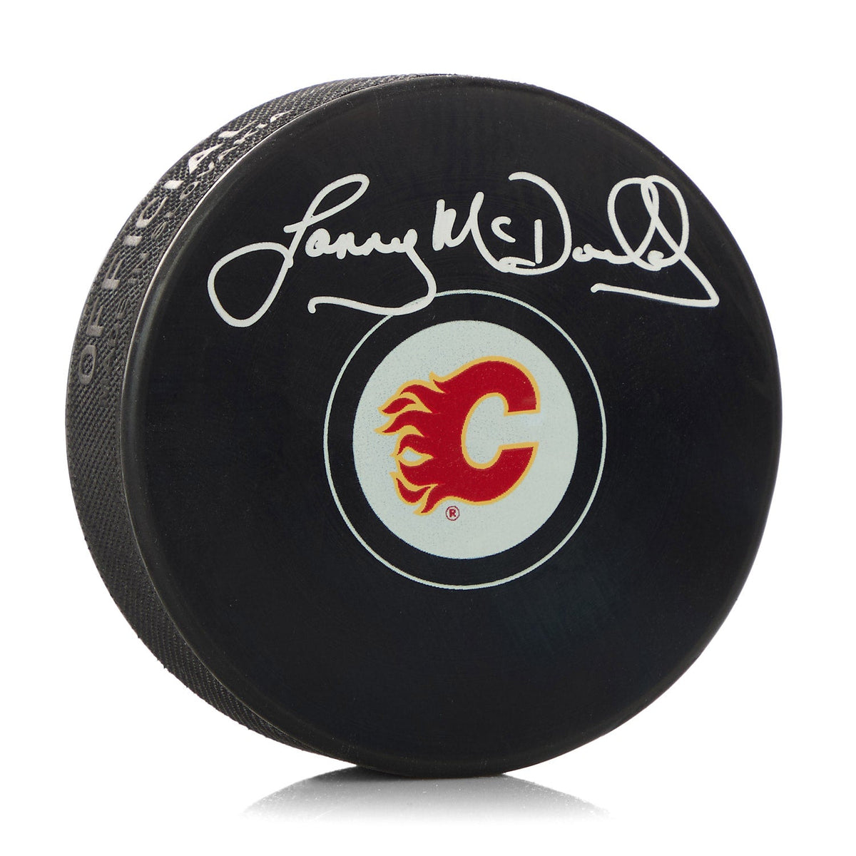 Lanny McDonald Autographed Calgary Flames Hockey Puck product image 1, provided for visual reference and product detail