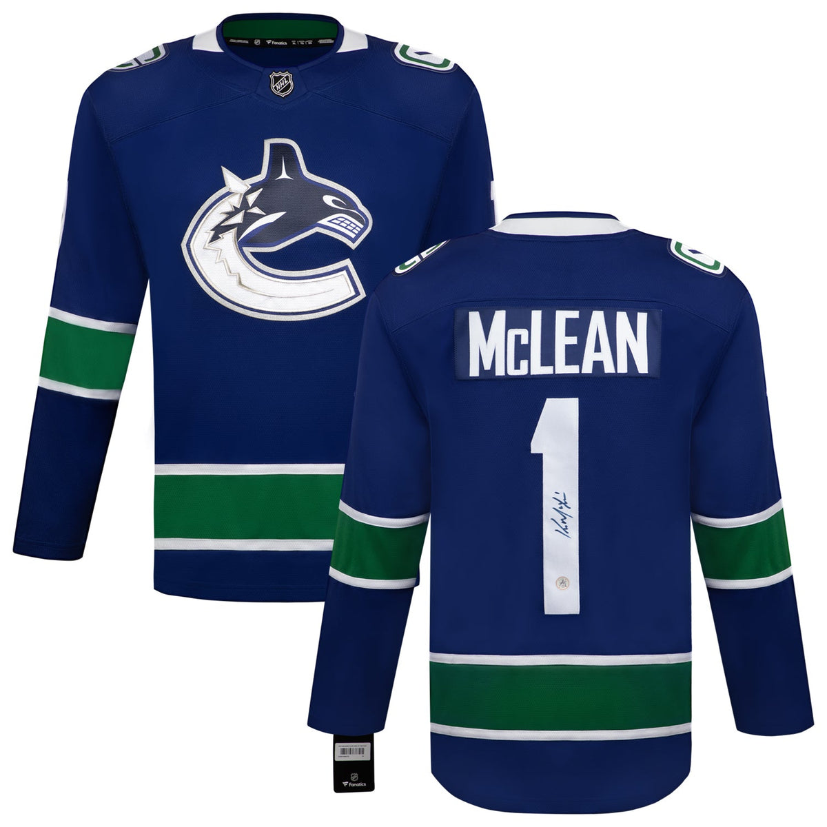 Kirk McLean Autographed Vancouver Canucks Blue Fanatics Breakaway Jersey product image 3, provided for visual reference and
