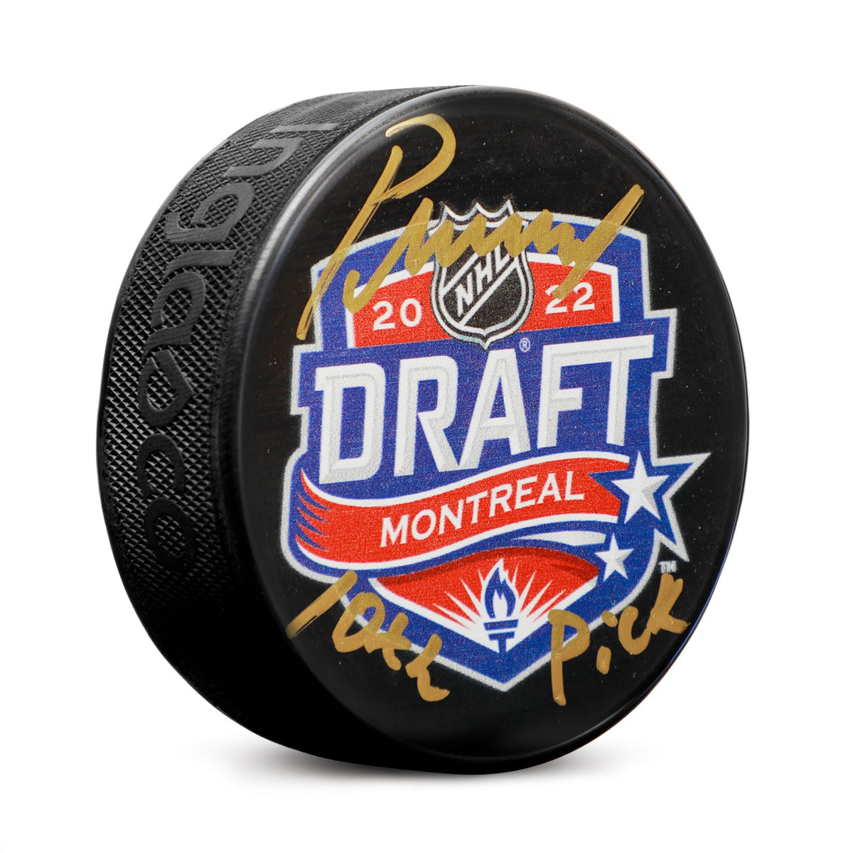 Pavel Mintyukov Signed 2022 NHL Entry Draft Puck with 10th Pick Note product image 1, provided for visual reference and