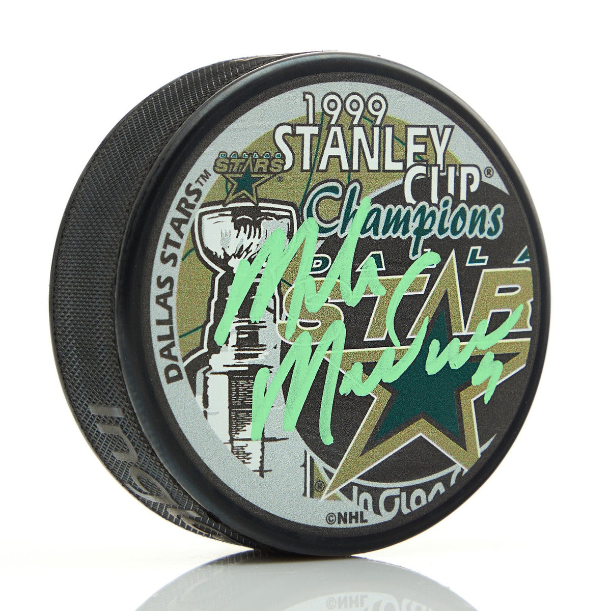 Mike Modano Signed Dallas Stars 1999 Stanley Cup Puck product image 1, provided for visual reference and product detail