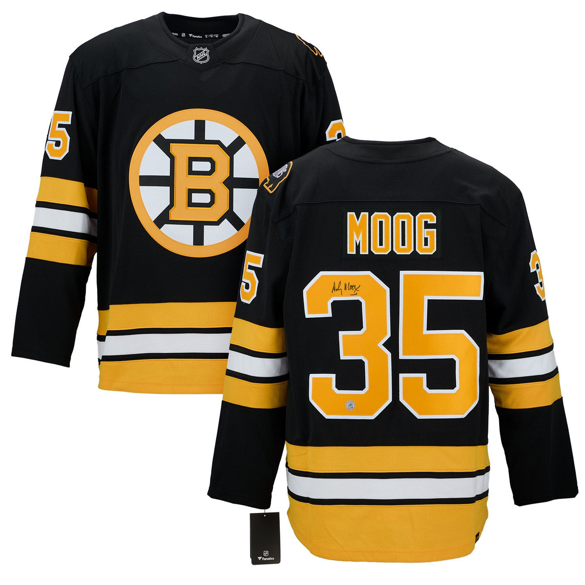 Andy Moog Signed Boston Bruins Fanatics Breakaway Jersey product image 3, provided for visual reference and product detail