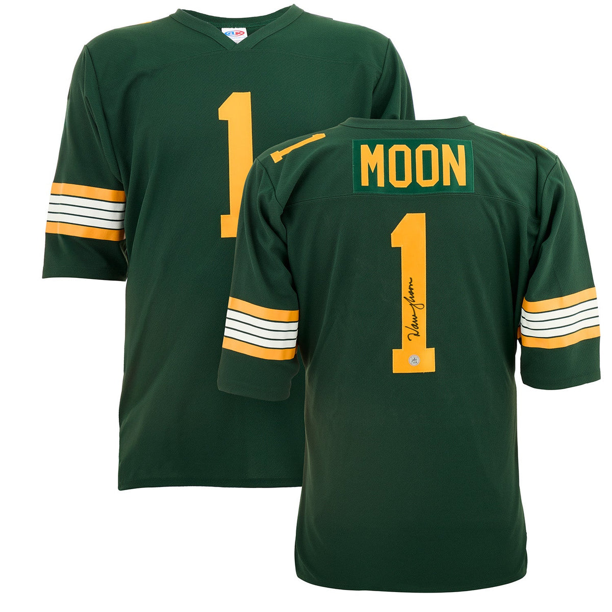 Warren Moon Autographed Edmonton Custom Throwback CFL Football Jersey product image 3, provided for visual reference and