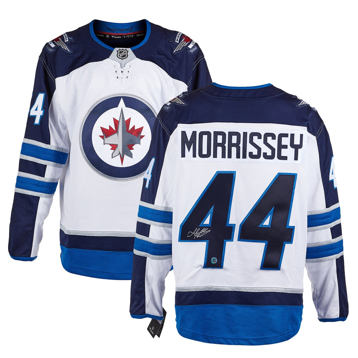 Josh Morrissey Signed Winnipeg Jets White Fanatics Breakaway Jersey product image 3, provided for visual reference and