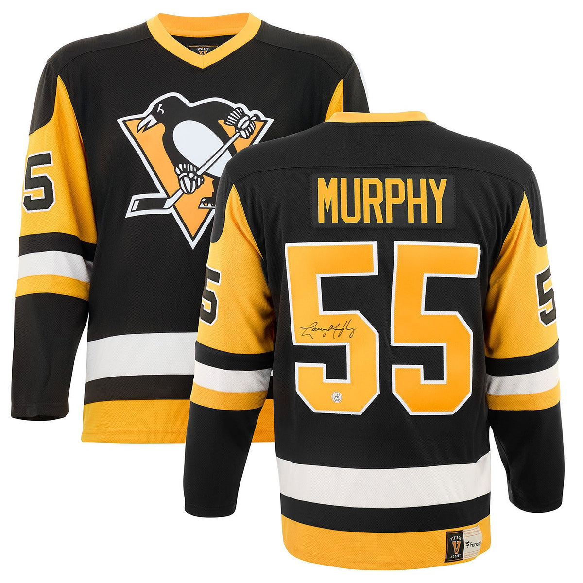 Larry Murphy Autographed Pittsburgh Penguins Fanatics Throwback Jersey product image 3, provided for visual reference and